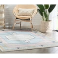 thumbnail image 6 of Well Woven Kids Rugs Ethnic Soft Medallion Modern Pink Light Blue Printed Distressed Machine Washable 6' x 9' Area Rug, 6 of 7