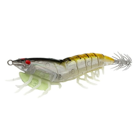 3.0# squid bait squid hook wood shrimp squid hook Soft Leg Shrimp Lure Bait 007