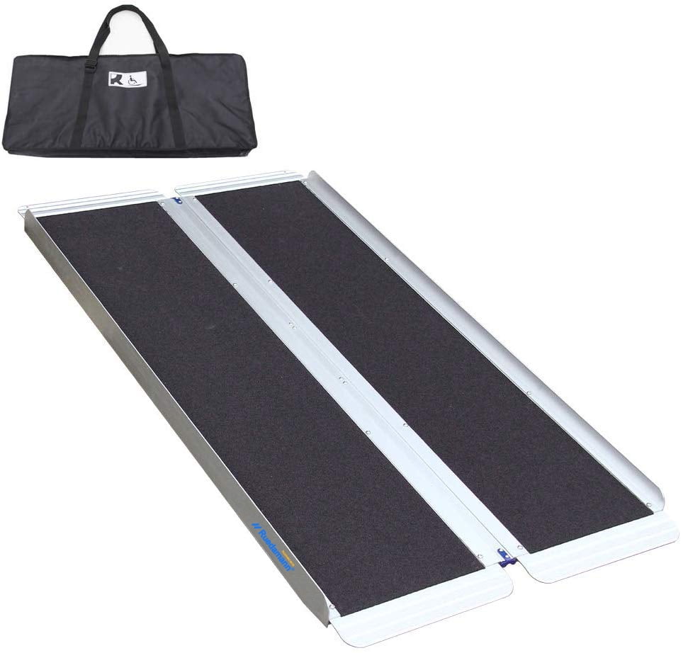 Ruedamann 5' x 30" NonSkid Threshold Ramp,Portable Aluminum Folding