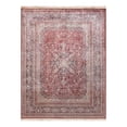thumbnail image 2 of Pasargad Home Kashan 111" x 145" Hand-Knotted Silk Fabric Area Rug in Red/Navy, 2 of 7