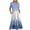 Blue, variant on Womens Summer Dress Casual Flowy Swing Maxi Dresses Short Sleeve Crewneck Sundress Tiered Beach Dress with Pockets