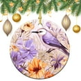 thumbnail image 3 of Ceramics Ornaments Purple Bird with Flowers Two Sides Printed Christmas Ornaments Spring Outdoor Bird Flower Ornament for Christmas Tree for Family Friend, 3 of 8