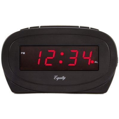 Alarm Clock, Black, 0.6-In. Red LED Display -30228