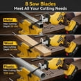 thumbnail image 6 of HOTREE Cordless Reciprocating Saw, Variable Speed, 2 x 2.0Ah Batteries, Blades Kit for Wood, Metal, PVC Cutting, Yellow, 6 of 8