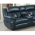 thumbnail image 5 of Luxurious Manual Motion Sectional Sofa set Living Room Furniture Family Home Theatre USB Built Console Loveseat Reclining Plush Couch Navy Blue Leather Gel, 5 of 10