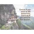 thumbnail image 3 of ArtsyQuotes 24x19 Black Modern Framed Museum Art Print Titled - Mahatma Gandhi Quote: Live Forever, 3 of 5