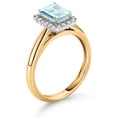 thumbnail image 3 of Gem Stone King 1.31 Ct Sky Blue Topaz G/H Lab Grown Diamond 10K Yellow and White Gold Halo Engagement Ring (Size 7), 3 of 4