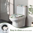 thumbnail image 4 of HELLHERO Toilet Seat Cover Set Stretch Toilet Seat Cover & Pack of 2 for Indoor Home Stretchy Fabric Elastic Bottom, Hummingbirds and Floral Print, 4 of 7
