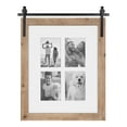 thumbnail image 6 of Kate and Laurel Cates Farmhouse Wooden Collage Picture Frame, 21x26 Matted to (4) 5x7, Rustic Natural Brown, Photograph Frame Fitting Four 5x7 Images with Barn Door-Inspired Design, 6 of 8