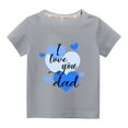 thumbnail image 1 of RKSTN Hauts de la Saint-Valentin pour Tout-Petits Garçons Filles 2024 Mode Mignon Couleur Unie Col Rond Hauts Imprimé Cœur Manches Courtes, 1 of 4