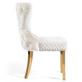 thumbnail image 5 of Furniture of America Vera Glam Nailhead Trim Dining Chairs, White and Gold (Set of 2), 5 of 15