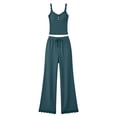thumbnail image 6 of PIWHJQK Women 2 Piece Set Summer Loungewear Leisure Set Women Solid Lace Camisole and Pants 2 Piece Set Loungewear Women Outfits Sets, 6 of 7
