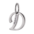 thumbnail image 1 of Charm para Pulsera LuckyLy, Dije Inicial Letra A, Acero Inoxidable y Zirconia Cúbica, Modelo Lizzy plateado Letra D, 1 of 7