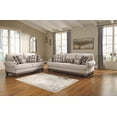 thumbnail image 2 of Signature Design by Ashley Harleson Modern Farmhouse Loveseat with Nailhead Trim and 4 Accent Pillows, Beige Brown Loveseat, 2 of 10