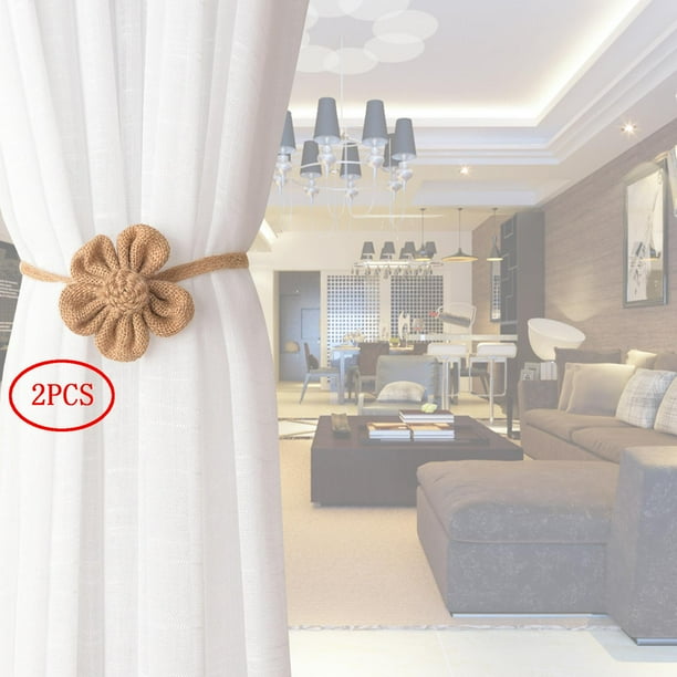 Cortina Atrás flores Cortina magnética Hebilla no perforada Conjunto de decoración de oficina en hogar creativa para dormit Macarena Tizbacks de cortina