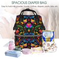 thumbnail image 5 of Daiia Mexican Flower Traditional1 Large Capacity Baby Bag Waterproof Stylish Diaper Bag Mummy Backpack Adjustable Straps Diaper BagBaby Essentials Bag, 5 of 6