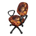 thumbnail image 5 of Chririnla Autumn Cat 2 Pack Set Computer Chair Cover for High Back Gaming Chairs, Washable Non Slip Polyester Office Chair Slipcovers, 5 of 8