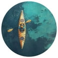 thumbnail image 3 of Colorful Kayaks Glide Across The Lake Floral Medallion Round Rug - Small Round Area Rug, Soft Non-Slip Machine Washable Bedroom Mat Indoor Accent Entry Carpet for Office Desk Dorm Hallway, 3 of 6