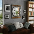 thumbnail image 3 of Industrial Metal Wood Frame Wall Mirror, 3 of 4