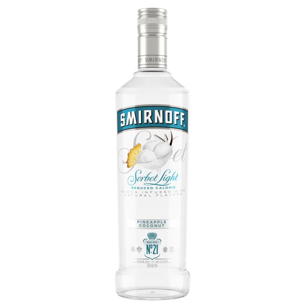 Smirnoff Sorbet Light Pineapple Coconut (Vodka Infused with Natural Flavors) 750 mL Bottle