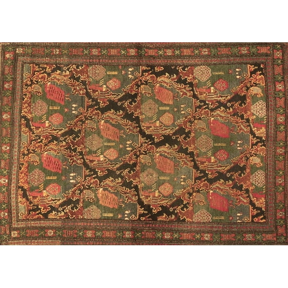 Ahgly Company Indoor Rectangle Persian Brown Traditional Area Rugs, 8' x 10'