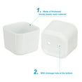 thumbnail image 4 of Unique Bargains 2' Square Plastic Succulent Planter with Drainage Flowerpot Container, White 3 Pack, 4 of 5