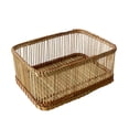 thumbnail image 1 of Cesta de almacenamiento de ratán, organizador de baño, caja de almacenamiento multiusos decorativa, cesta de almacenamiento de artículos diversos para 28 cm x 20 cm x 12 cm, 1 of 8