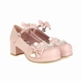 thumbnail image 2 of SACFOF Womens Sweet Cute Kawaii Platform Cosplay Shoes Chunky Mid Heels Mary Janes with Bow Buckles Strappy Pumps, 2 of 6
