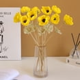 thumbnail image 3 of Yuarrent 5 Pieces Artificial Anemone with Leaves Touch Wedding Flower Bouquet Long Decor Bride Decoration Real Silk Stems Type2 NO2, 3 of 6