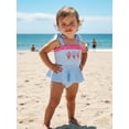 thumbnail image 3 of BemeyourBBs Newborn Baby Girl Ice Cream One Piece Swimsuit Infant Girls Bathing Suit Rash Guard Embroidery Striped Ruffled Trim Tie Shoulder Swimwear Summer Beachwear, 3 of 9