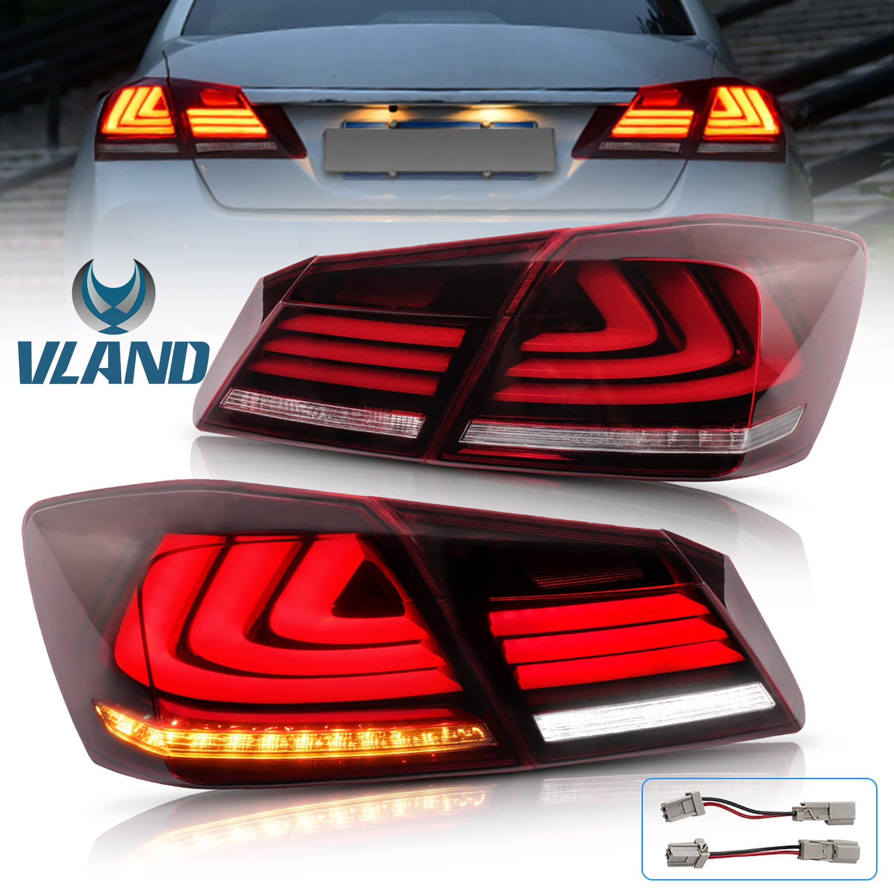 VLAND Full LED Sequential Tail Lights for Honda Accord 2013 2014 2015