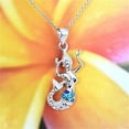 thumbnail image 4 of Unique Hawaiian Blue Opal Mermaid Necklace, Sterling Silver Blue Opal Mermaid Pendant, N2135 Valentine Birthday Mom Gift, Island Jewelry, 4 of 6