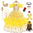 thumbnail image 2 of Vestido de bella para niñas, disfraz de princesa de la Bella y La Bestia, vestido de graduación para niñas Fivean unisex, 2 of 2