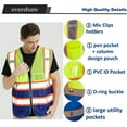 thumbnail image 4 of Reflective Vest Class 2 Safety Vests ANSI with 5 Pockets Zipper High Visibility Construction Uniform, 4 of 5
