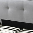 thumbnail image 3 of Benjara Eastern King Bed with Button Tufted Headboard , Light Gray, 3 of 5