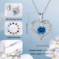 thumbnail image 5 of EUDORA December Birthstone Necklaces for Women, 925 Sterling Silver Heart Shape I Love You to the Moon and Back Pendant Jewelry for Christmas, Gifts for Mother Daughter Sister Girls, Dec Blue Zircon, 5 of 9