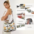 thumbnail image 5 of Mushroom Canvas Shoulder Bag Cross Body Shoulder Purse Bag Tote Crossbody Phone Bag for Women Men, 5 of 5