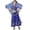 1-Dark Blue375, variant on Tween Girls' Arabian Outfit Floral Embellished Dance Clothes Set with Headscarf