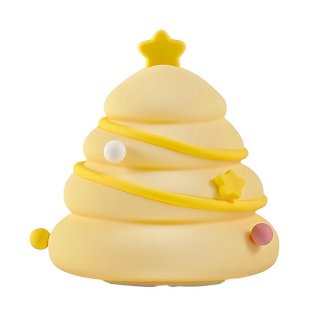 Naiovety Luz de noche de árbol de Navidad, linda iluminación de silicona para habitación infantil en colores cálidos, textura de silicona, Iluminación y accesorios