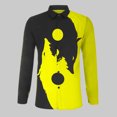 thumbnail image 3 of Camisas De Vestir Para Hombre Azul Blusa de hombre TopsO Neck Party camiseta elegante (Yellow, XL), 3 of 5