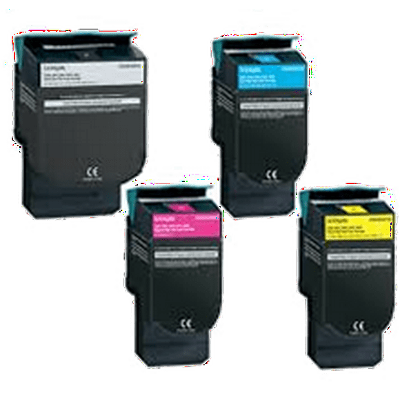 Zoomtoner Compatible Lexmark CX410 / 510 Laser Toner Cartridge Set Black Cyan Magenta Yellow High Yield