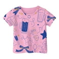 thumbnail image 1 of T-Shirts d'Été pour Filles, Doux, Imprimé Graphique, Manches Courtes, Basiques, Col Rond, Taille 12-13T, 1 of 4