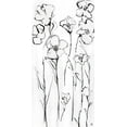 thumbnail image 2 of Jill, Susan 18x32 White Modern Wood Framed Museum Art Print Titled - Sketchy Wildflowers I, 2 of 4