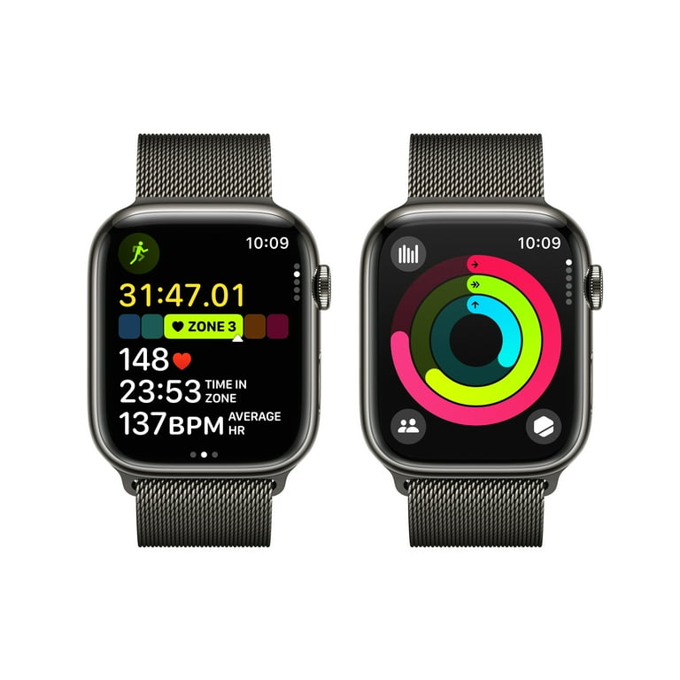 Apple Watch Series 9 - 45mm - GPS + Cellular - Graphite Stainless Steel Case - Graphite Milanese Loop