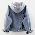 thumbnail image 4 of Jackets for Women Jackets for Women Trendy Women's Fashionable Denim Jacket With Large Pockets And Hooded Design, 4 of 5