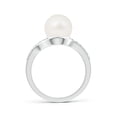 thumbnail image 2 of Angara Solitaire Freshwater Cultured Pearl Bypass Ring with Diamonds in 925 Sterling Silver for Women | June Birthstone Jewelry for Her, 2 of 8