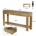 thumbnail image 3 of Finmind 67-Inch Console Table with 3 Drawers,  Long Sofa Table Behind the Couch with Storage Shelf, Narrow Farmhouse Entryway Furniture for Living Room, Hallway, Foyer, Oak Brown, 3 of 8