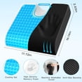 thumbnail image 6 of U-Shaped Gel Memory Foam Seat Cushion, Wheelchair Cushion with Cooling Gel, Ergonomic Coccyx Cushion for Office Chair & Car,Relieve Tailbone Pain, Sciatica, Back Pain, Non-Slip Bottom, 6 of 8