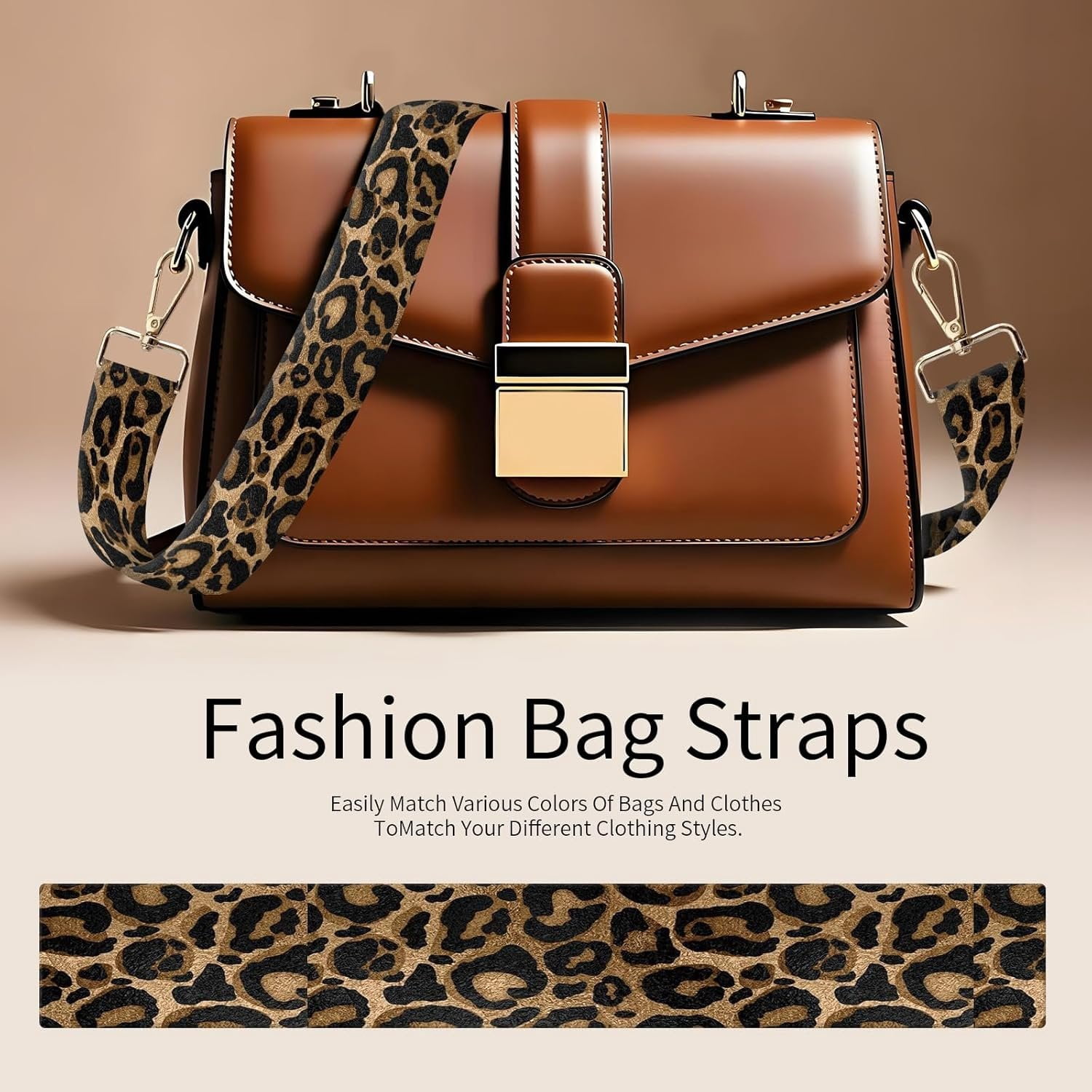 Purse Strap Replacement Crossbody 1.5" Wide Bag Strap, Adjustable  Straps for Women Handbags Black  Leopard