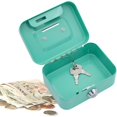 thumbnail image 4 of HLONK Durable Sturdy Handles Lockable Security with Coin Slot Money Box Cash Box Coin Saving Box Coin Bank GREEN, 4 of 8
